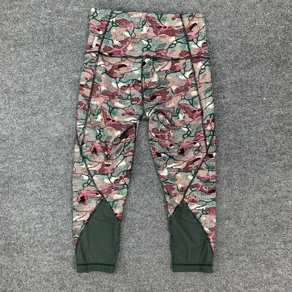 Zella Legging Womens S Small Camouflage Cropped Mid Rise Stretch Mesh Panel Hem - Picture 7 of 13